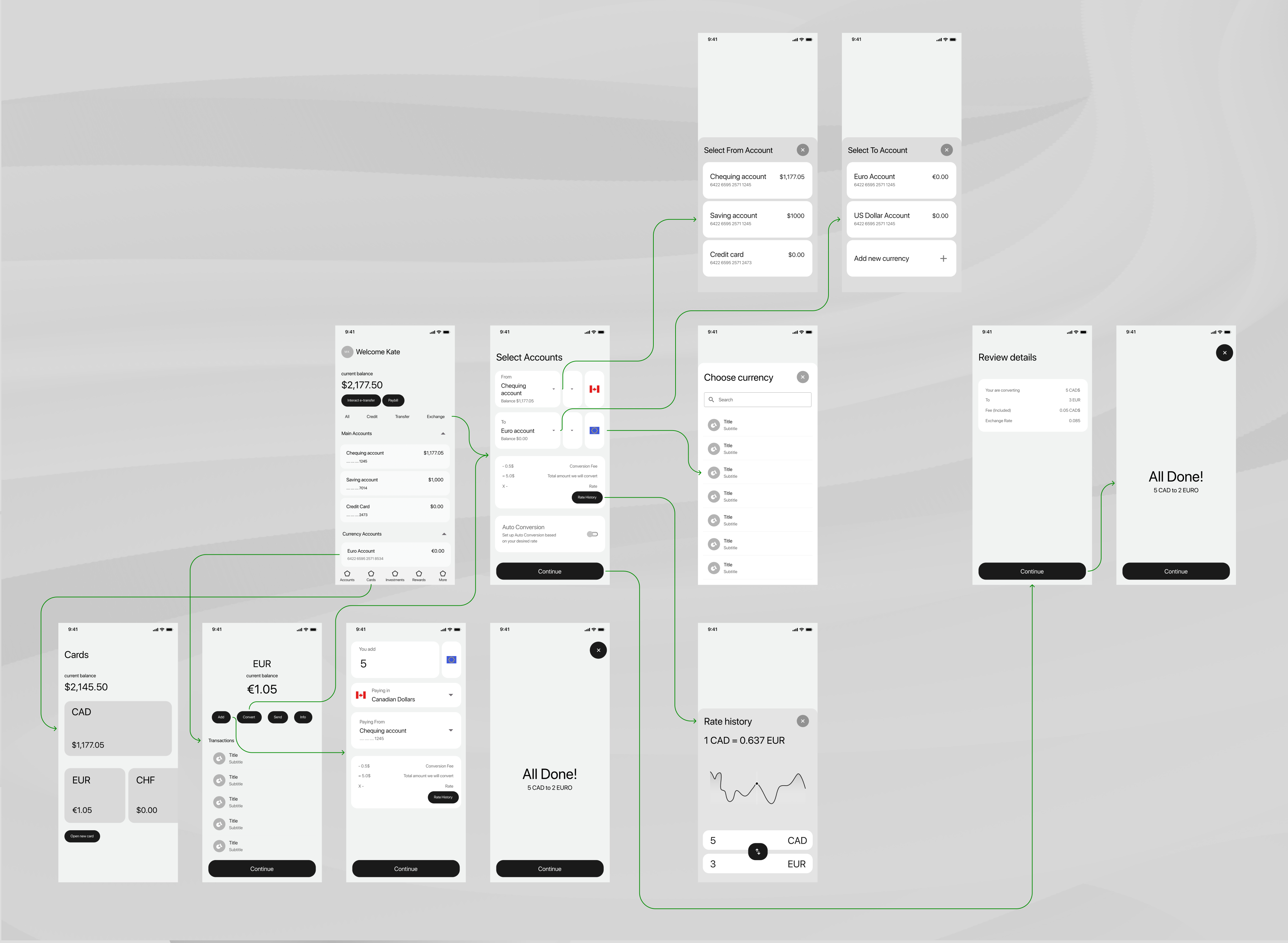 Low-fi wireframes